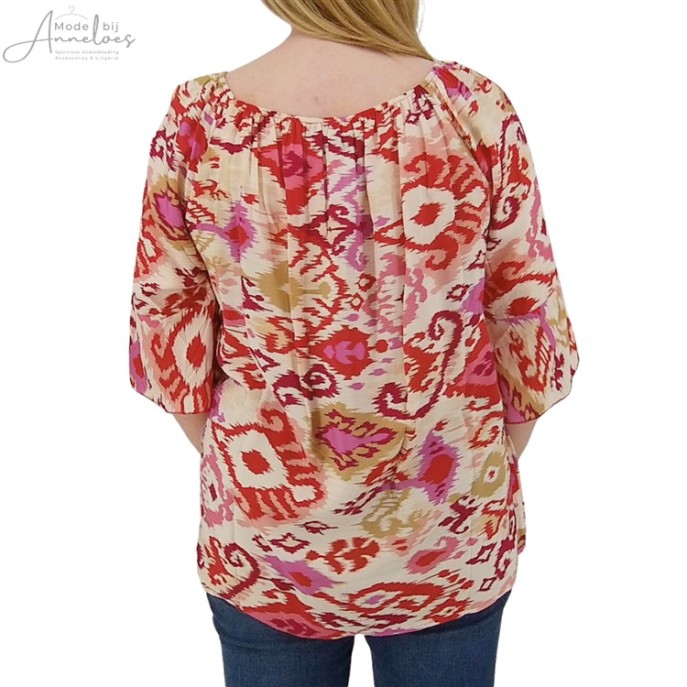 Z Lea H Blouse 3/4 mouw Rood print